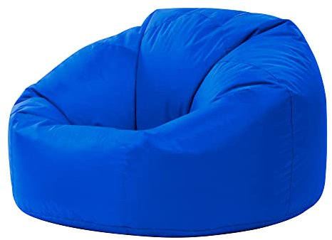 Bean Bag Bazaar Kingston Outdoor Beanbag, Blue, Water Resistant Fabric, Large Bean Bag with Filling Included, Floor Chair, Garden Chair, Outdoor Seating, Garden Furniture
