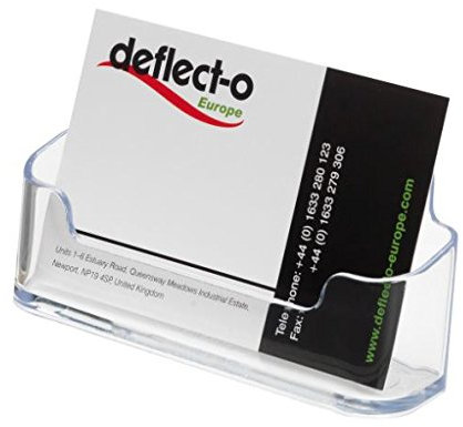 Wholesale CASE of 25 - Deflect-O Desktop Business Card Holders-Desktop Business Card Holder,1 Comp,3-3/4x1-3/4x1-7/8,CL
