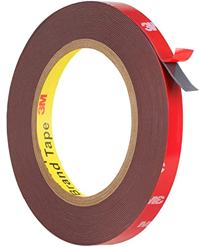 Double Sided Tape Heavy Duty, Waterproof Mounting Foam Tape, 33ft Length, 0.4in Width, Strong Adhesive Tape for LED Strip Lights, Automotive, Home, Office Decor, Outdoor, Made of 3M VHB Tape
