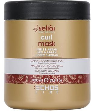 Curl Control Mask mit Honig und Arganöl, 1000 ml Seliar ® Maske zur Kontrolle von krausem Haar, mit Honig und Arganöl