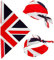 W WIDMANN MILANO Party Fashion - Bandana, 55 x 55 cm, sciarpa, foulard, festa a tema, carnevale, accessori per costumi, accessori