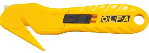 OLFA Concealed Blade Safety Utility Knife (SK-10) - Multi-Purpose Safety Cutter w/ Concealed Blade, Tape Splitter, & Non Slip Ergonomic Handle, Replacement Blades: OLFA SKB-10 Safety Blades