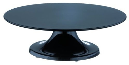 050052 Melamin Tortenplatte mit Drehfuss, Schwarz, 32cm Durchmesser x 10cm Höhe