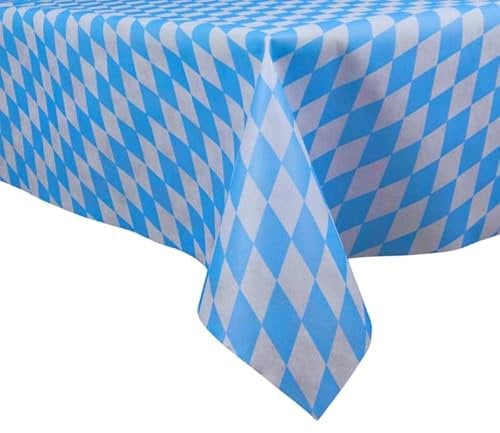 Sensalux Bierzeltgarnitur, Tischdecke aus stoffähnlichem Vlies, Standard 100 by Oeko-TEX,ideal für Jede Feier,Catering,Hochzeit,Geburtstag,Farbe+Größe (Bayerische Raute, Blau/Weiß, 1,18 m x 2,50 m)
