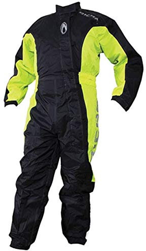Richa Typhoon Imperméable À La Pluie Moto Une Pièce Convient Combinaison Noir/Jaune - Noir/Fluo, X-Large