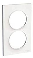 Schneider Electric - Odace Styl, Plaque Blanc 2 postes verticaux entraxe 57mm - S520714