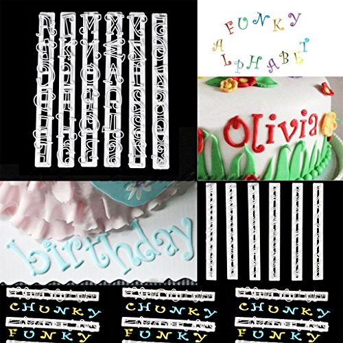 6 unidades cortapastas con forma de letras y números para decorar tiernos pasteles