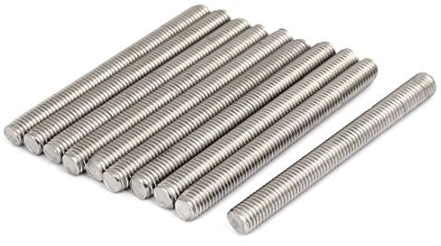 sourcing map 10 Stück Gewindestangen M10x100mm Edelstahl 304 Gewindestift Metrischem Vollgewinde Bar Gewindestäbe für Befestigung CNC-Werkzeugmaschinen 3D-Drucker Industrie Geräte