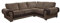 Big Corner Sofa Suite Tango 3+2 Armchair Jumbo Cord Brown (Right Hand Corner)