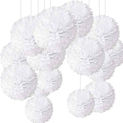 Rosa Blütenkugel, zum Aufhängen, Seidenpapier, 15, 25, 30 cm, Dekoration für Hochzeiten, Partys, Geburtstage,15 Stück pourpre