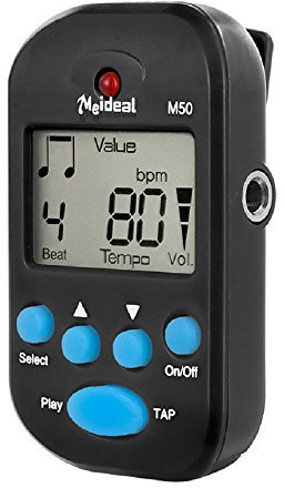 Tragbares Mini-Multifunktions-Clip-On-LCD-Digital-Beat-Tempo-Mini-Metronom mit Batterie, geeignet für Klavier, Violine, Gitarre, Trap Drum-Black