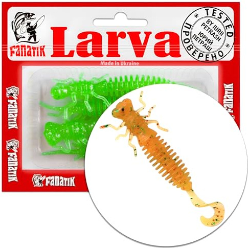FANATIK Larva LUX 1.6 2 2.5 3.0 3.5 4-9cm Gummiköder mit Aroma Gummifisch Fanatic Jig Soft Bait Lure Kunstköder Angeln Köder Gummishad Twister Baits Lures Softbait (009, 2.50)