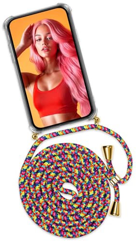ONEFLOW Twist Case – Handyhülle mit Band für Samsung Galaxy A71 - Handykette zum Umhängen, Hülle mit Kette abnehmbar, Handy Umhängeband, Schutzhülle und Kordel – Bunt
