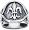 Vinani Ring Fleur de Lis Lilie geschwärzt glänzend massiv 925 Sterling Silber Blume Ritter Größe 62 (19.7) 2RTL62