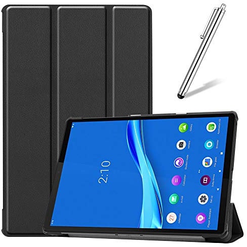 Artfeel Coque pour Lenovo Tab M10 Plus TB-X606F,Étui Cuir à Rabat Mince Léger avec Support Pliable,Réglable Multi-Angle Béquille Folio Flip Tablette Housse,Noir