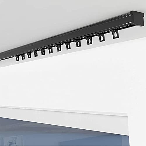 ALOHA Gardinenschiene ITU / 1-läufig / 240cm / mit Ösengleiter/Schwarz | Vorhangschienen aus Aluminium, Deckenbefestigung