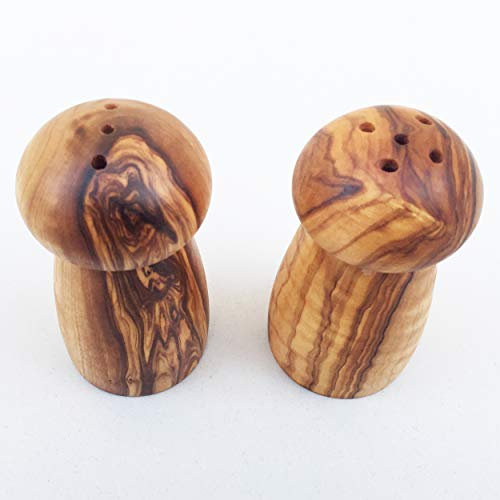 Generisch Set of 2 Salt & Pepper Shakers, Shakers Handmade from Olive Wood