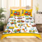 Enfants Construction Housse de Couette Mignon Dessin Animé Dinosaure Parure de Lit 220x240cm pour Tout-Petit Équipement Camions Pelles Voiture Parure Housse de Couette Machinery Camion Dino Decor