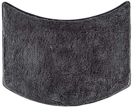fluffy® Badteppich für Rundduschen aus Mikrofaser mit Rutschfester Unterseite (Kleiner Bogen | Duschradius 55 cm, Anthrazit)