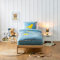 Caradou Parure de Lit Enfant T-Rex, 4 Pièces Couette Incluse, 90x190 cm, Coton, Bleu Vert