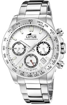 LOTUS Herren Armbanduhr aus Edelstahl in der Farbe Silber 43mm, Wasserdichtigkeit: 10Bar, 18912/1