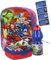 ICE TOYS zaino bambini asilo set porta merenda borraccia stickers segnanomi (Avg)