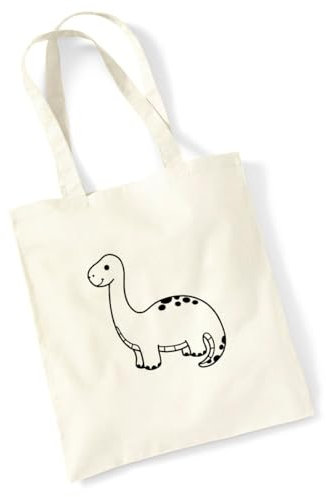 Huuraa Tasche Brontosaurus Dinosaurier Geschenk 10 Liter Natural Baumwolle Brontosaurus Accessoire