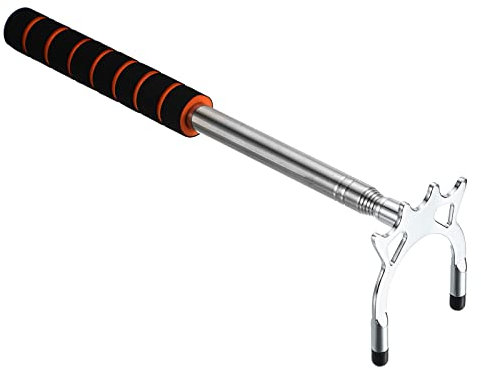 PATIKIL Rétractable Billards Queue Bâton Pont, EVA Billard Queue Accessoire avec Amovible Laiton Haut Pont Tête pour Billard Table Concours, Argenté