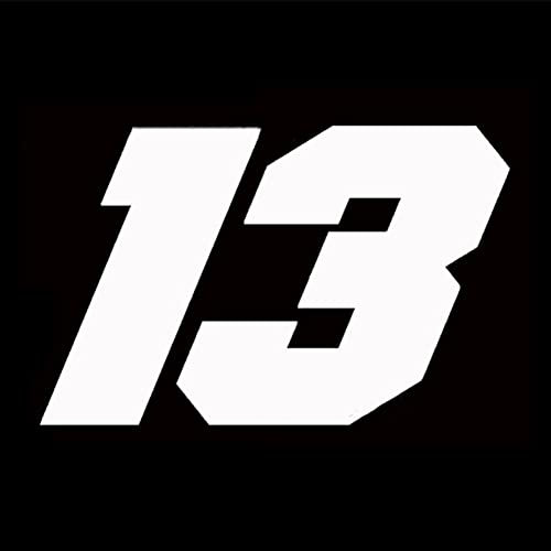 Nr.13 Autoaufkleber, Nummern Aufkleber Kratzfest Autostoßstange Fensterdekoration Zahlen 13 Motorrad Aufkleber Nummern 3D Sticker Bunt Racing Aufkleber für Auto Laptop Fenster SUV, 15cmx13.8cm