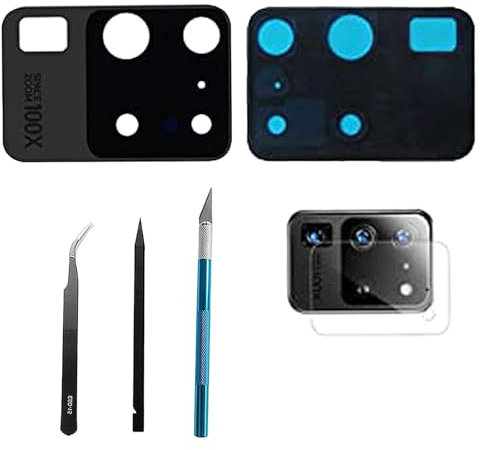 PeiDog Galaxy S20 Ultra Rückkamera-Glaslinse, Ersatz für Samsung Galaxy S20 Ultra 2021, mit professionellem Reparaturwerkzeug-Set
