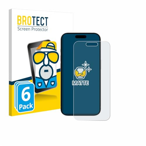 BROTECT Schutzfolie für Apple iPhone 15 | 6 Stück Entspiegelnder Displayschutz Made in Germany Matte Displayschutz-Folie Anti-Reflex Anti-Fingerprint Einfache Montage