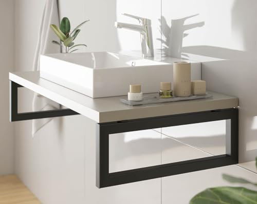 Qualitäts Waschtischkonsole Bath-O-Line | 490mm | schwarz matt