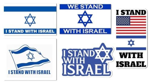 rujjftsy I Stand with Israel Aufkleber,Israelische Flagge Aufkleber Vinyl Aufkleber,Unterstützung Israel Aufkleber,Amerika Flagge mit Ständer Aufkleber Israel