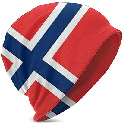 408 Beanie Strickmütze Norwegen-Flaggendruck Schwarz, Winter Mütze Unisex Winter Hüte Einstellbare Strickmützen Für Damen Herren Skating