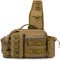 VAPK Fishing Sling Crossbody Tackle Backpack Box With Rod & Gear Holder, Lightweight Storage Shoulder Pack for Hiking, Hunting, ICE Fishing (Brown)
