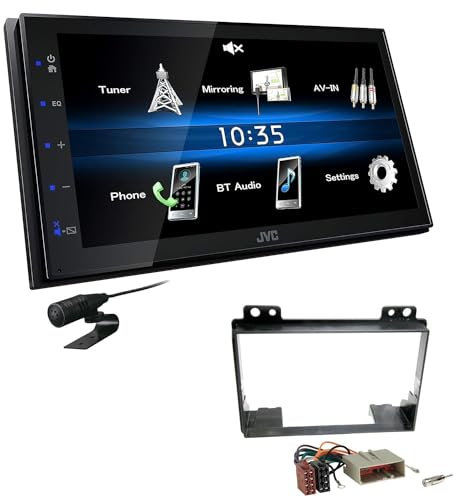 JVC KW-M25BT 2-DIN Autoradio Touchscreen Bluetooth kompatibel mit Android USB Mirroring passend für Ford Fiesta 2001-2005 schwarz