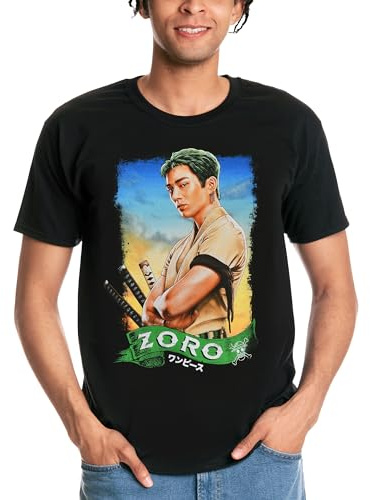 Elbenwald One Piece T-Shirt mit verschiedenen Motiven für Herren Damen Unisex Baumwolle Schwarz