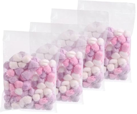 WOONEKY 4 Packungen Wattebällchen zum Entfernen von Nägeln und Maniküre nail polish remover nagellack pusteäffchen Nagelwerkzeuge Nagelpolitur Wattebausch Wattebällchen für die Nägel Weiß