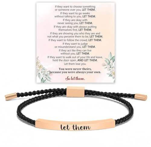 Long tiantian Let Them Armband, Remember Who the F You Are Armband, God Is In Control Armbänder, Verstellbares Geflochtenes Seil, Handgefertigtes Graviertes Armband, Inspirierender Schmuck, Geschenke