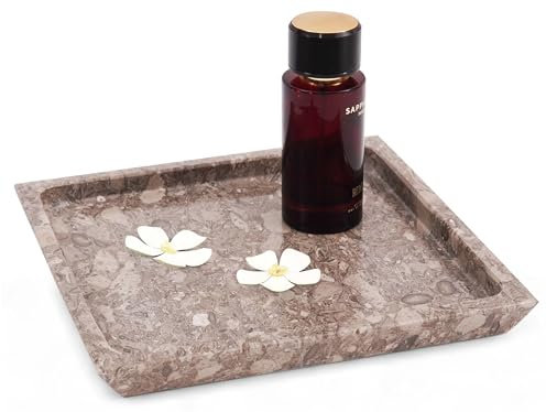 Radicaln Marble Square Tray 10 Inches Oceanic - Handmade Serving Tray with Lid