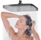 Regendusche Duschkopf 14 Zoll, 360° Verstellbarer Regendusche Duschkopf Regendusche Quadratischer Duschkopf Edelstahl Wassersparend Regenduschkopf Einbauduschköpfe Kopfbrause Dusche für Bad (Schwarz)