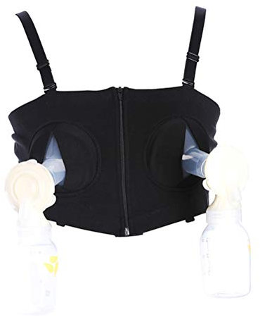 Garosa Pumping Bra Adjustable Breastfeeding Nursing Bra for Women Soft Comfortable Cotton Breast Pump Bra for Holding Breast Pumps (D)