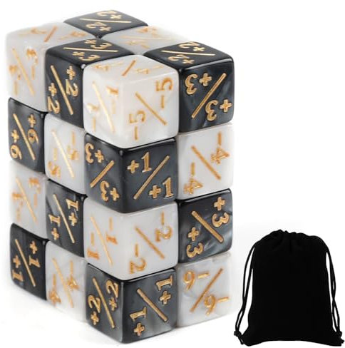 24 pezzi dadi, contatore cubo con sacchetti, gioco di carte accessori cubo lealtà cubo compatibile con MTG 2 colori D6 set cubo lealtà cubo compatibile