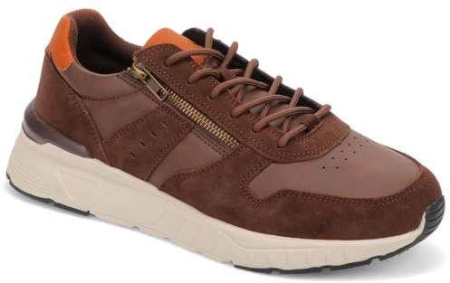 Extra-Wide Fit Casual Trainers - Brown Size 11