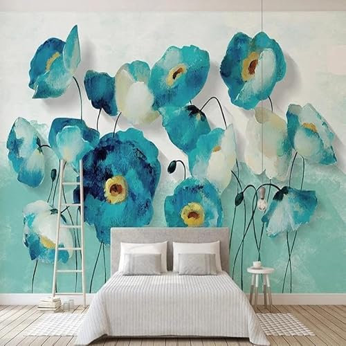 YueMingDi 3D Wandbild Zuhause Wanddekoration Gemalte Blume Landschaft Tv Hintergrund Heimdekoration Tapete Wandaufkleber Tapete-150Cm×105Cm