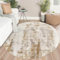 Famibay Teppich Wohnzimmer Rund 160CM Teppich Schlafzimmer Kurzflor Beige Braun Abstrakt Modern Waschbar Rund für Wohnzimmer Schlafzimmer Esszimmer