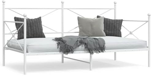 Xichuzi Tagesbett ohne Matratze Weiß 100x190 cm Stahl, Bettgestell, Bett, Schlafbett, Bed Frame, Schlafzimmer Bett - 4104683