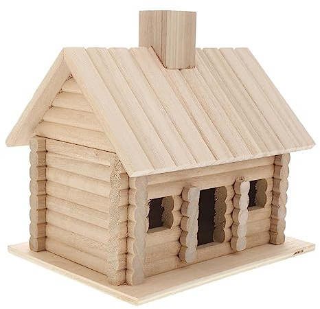 GALPADA Vogelhaus Landhausstil mit Luftzirkulation und Rustikales Wetterschutz im Hüttenförmige Gartendekoration Garten für Balkon