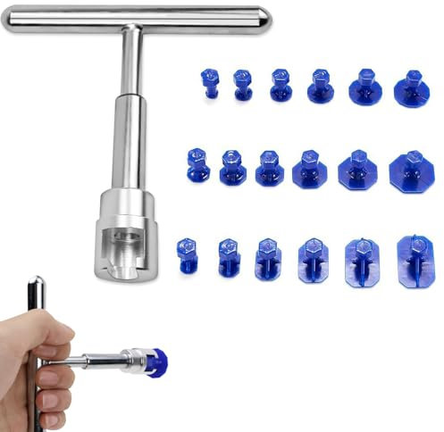Dellen Reparaturset Auto,Ausbeulwerkzeug,Beulen Reparaturset Auto,Auto Dellen Reparaturset,T Bar Puller Mit 18 Stück Saugnapf,Auto Dellen Rausziehen,Dellenzieher Für Fahrzeug Entfernen
