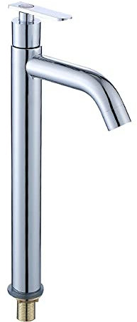 Einhebel-Badezimmerarmatur aus Messing, 35 cm hoch, Chrom-Finish, Wasserfall-Design, nur für kaltes Wasser, ideal zum Händewaschen, stilvolle Mischbatterie fürs